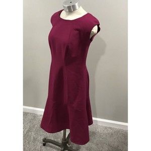 New Evan Picone Dress 6 Lined Flare Magenta Purple knee length A line career